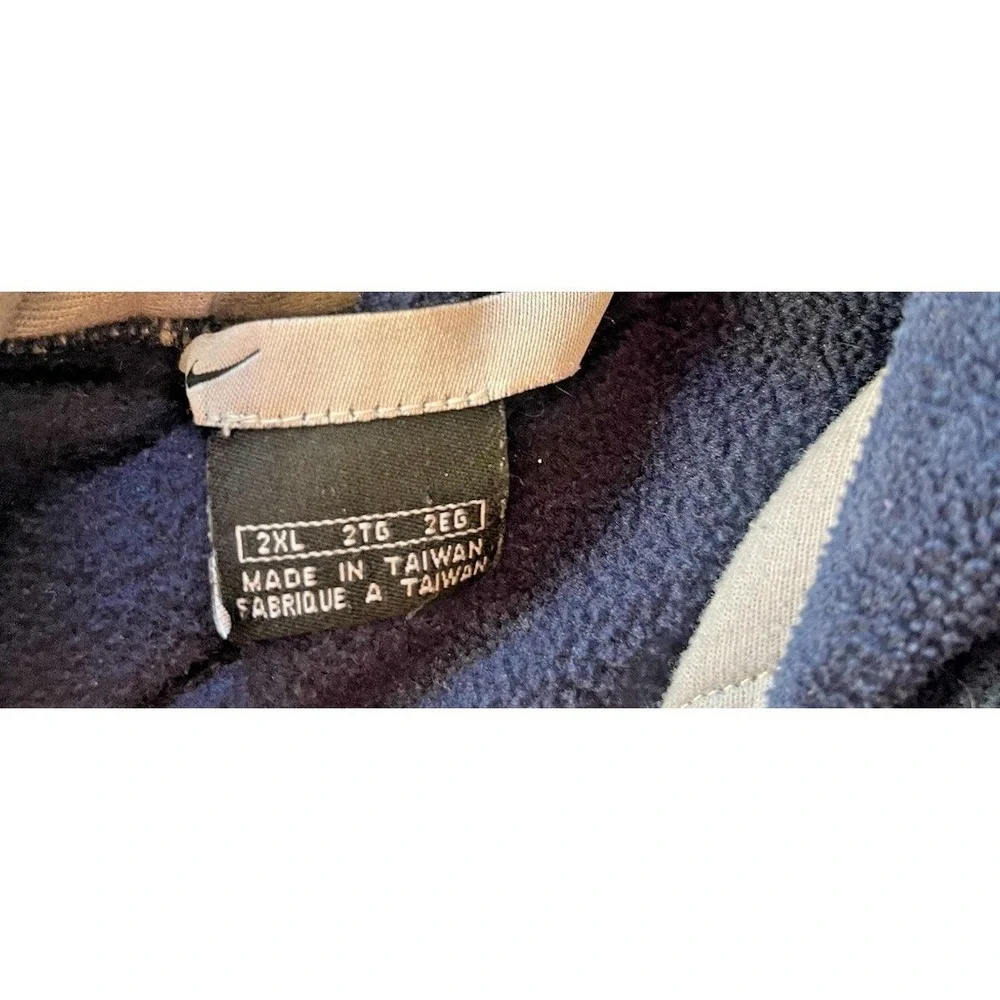 Vintage Nike Fleece Pullover 2XL Navy Blue Quarter Zip Mock Neck Made In Taiwan